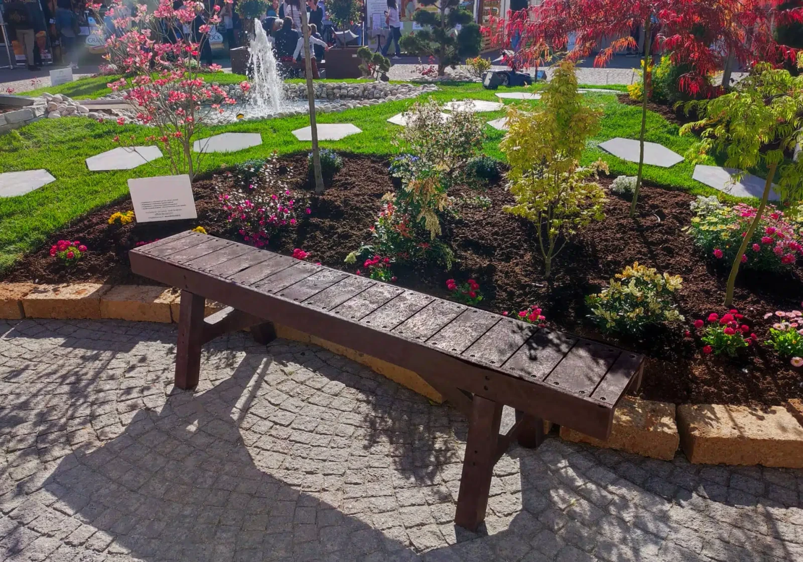 panca panchina varaita in plastica rigenerata logisto