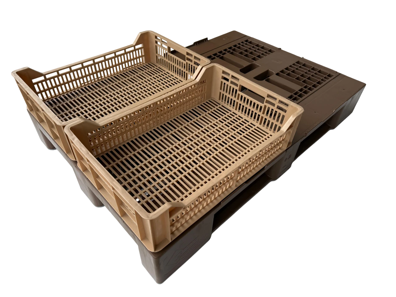 pallet in plastica con bordini contenimento cassette vipall800cu 1200x800p 3 listelli logisto